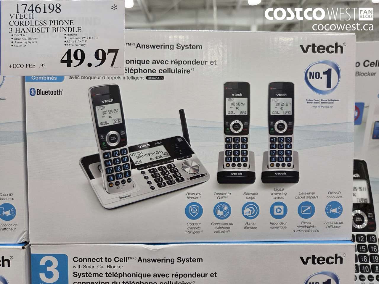 1746198 VTECH CORDLESS PHONE 3 HANDSET BUNDLE $49.97