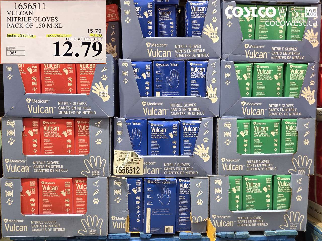 1656511 VULCAN NITRILE GLOVES PACK OF 150 M-XL ($3.00 INSTANT SAVINGS EXPIRES ON 2026-03-15) $12.79