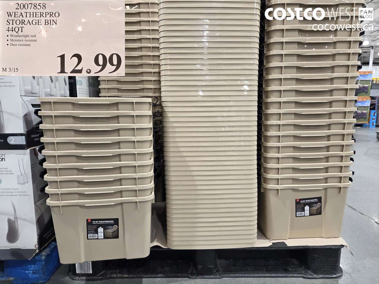 2007858 WEATHERPRO STORAGE BIN 44QT $12.99