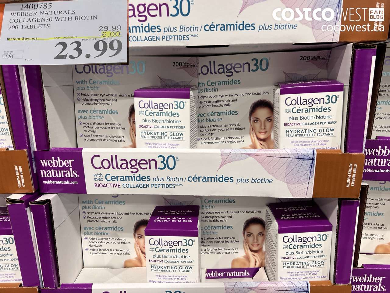 1400785 WEBBER NATURALS COLLAGEN30 WITH BIOTIN 200 TABLETS ($6.00 INSTANT SAVINGS EXPIRES ON 2026-04-12) $23.99
