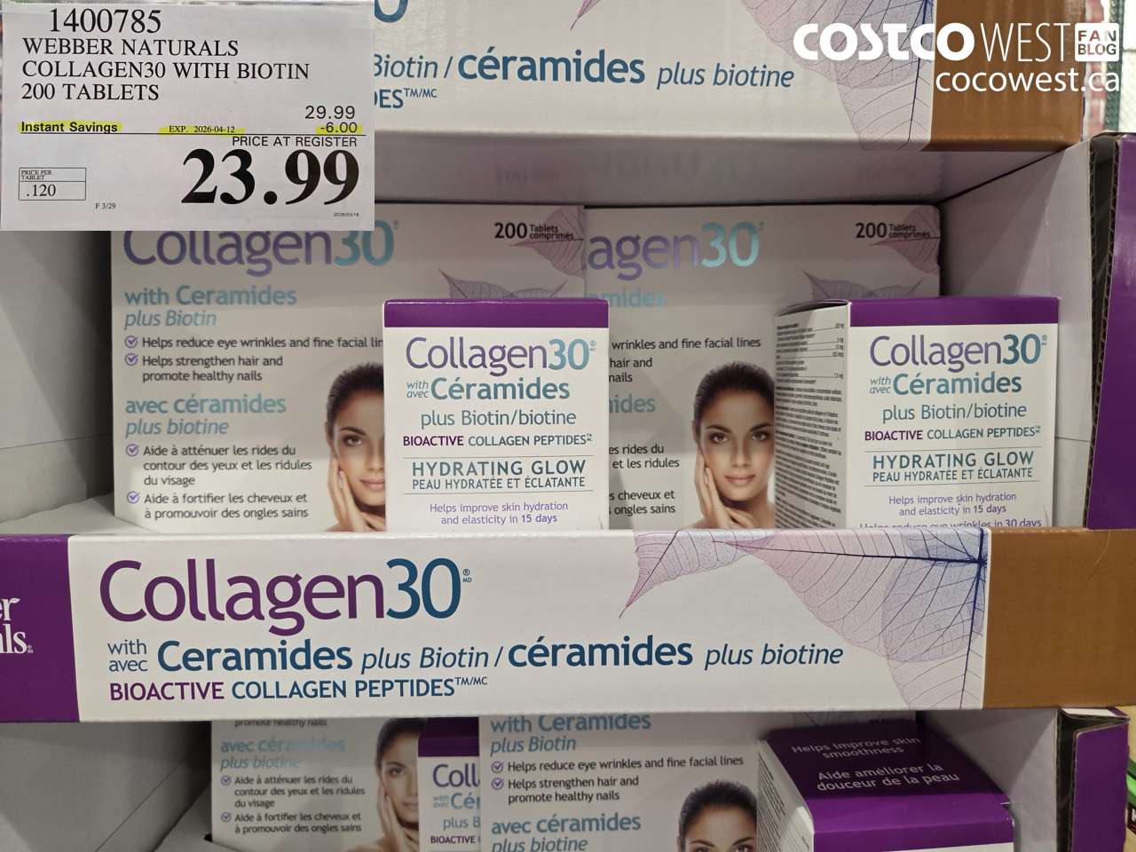 1400785 WEBBER NATURALS COLLAGEN30 WITH BIOTIN 200 TABLETS ($6.00 INSTANT SAVINGS EXPIRES ON 2026-04-12) $23.99