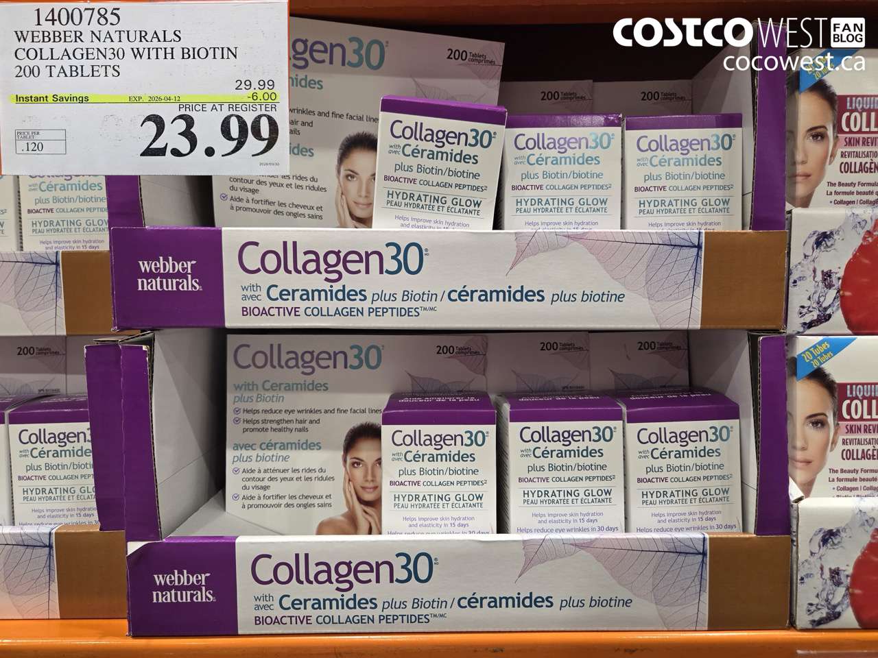 1400785 WEBBER NATURALS COLLAGEN30 WITH BIOTIN 200 TABLETS ($6.00 INSTANT SAVINGS EXPIRES ON 2026-04-12) $23.99