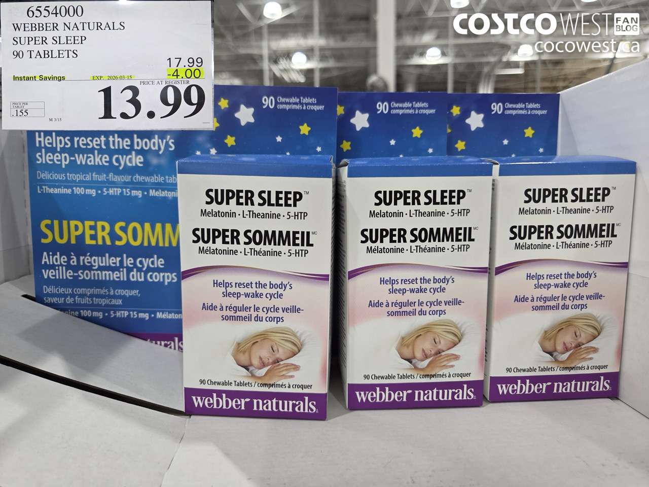 6554000 WEBBER NATURALS SUPER SLEEP 90 TABLETS ($4.00 INSTANT SAVINGS EXPIRES ON 2026-03-15) $13.99