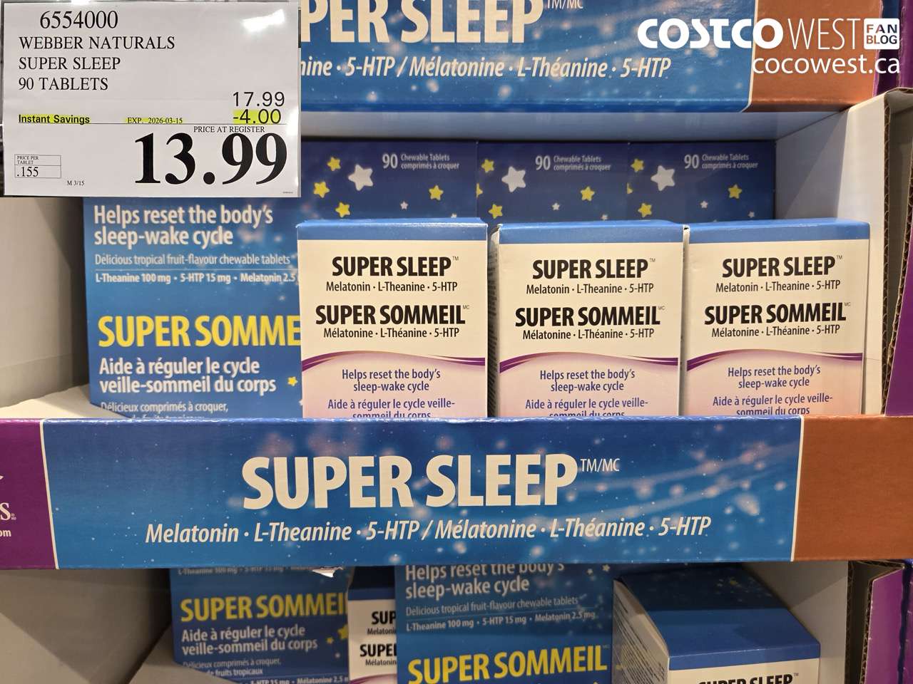 6554000 WEBBER NATURALS SUPER SLEEP 90 TABLETS ($4.00 INSTANT SAVINGS EXPIRES ON 2026-03-15) $13.99