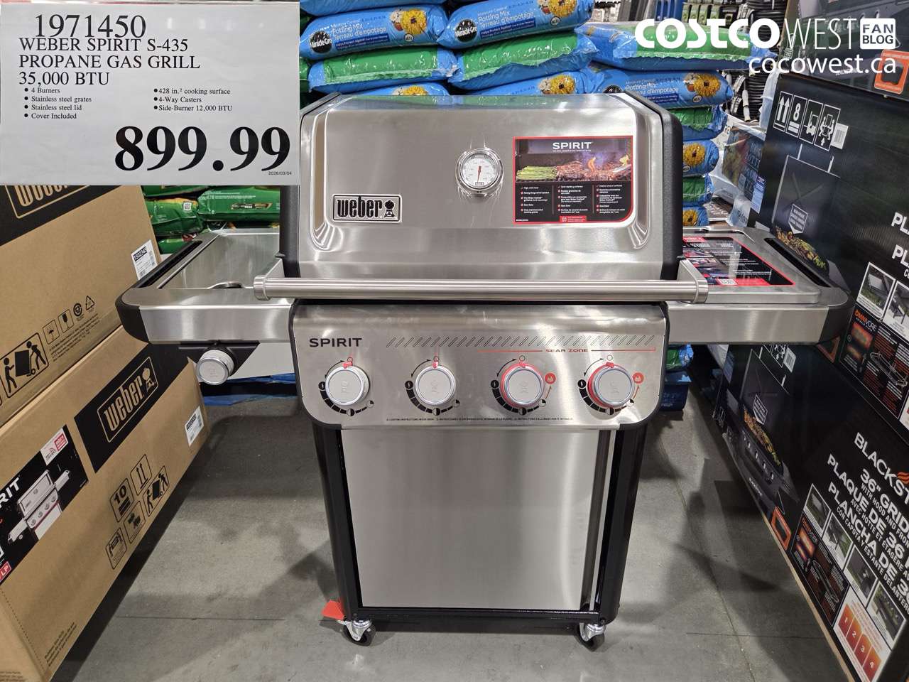 1971450 WEBER SPIRIT S-435 PROPANE GAS GRILL 35,000 BTU $899.99