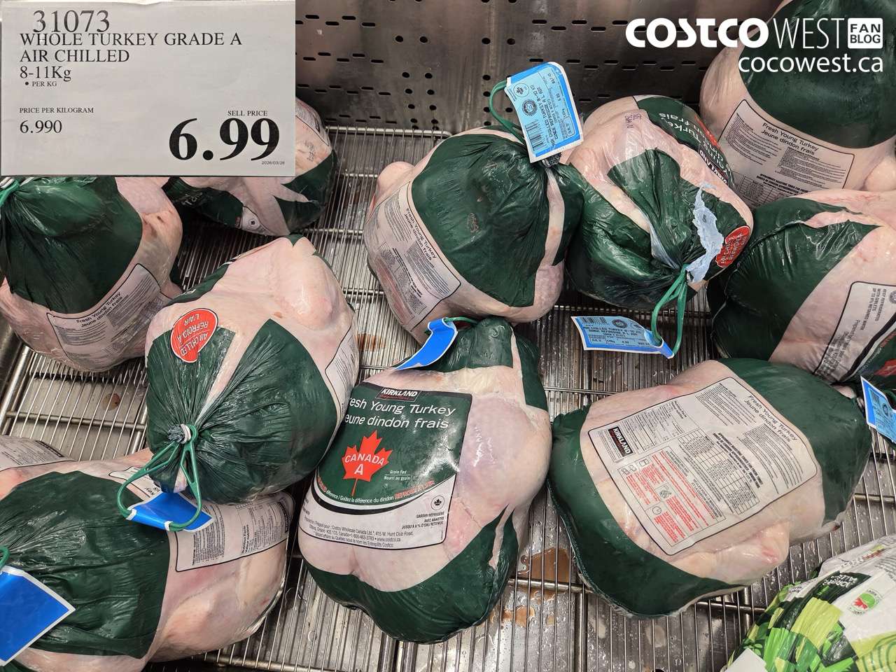 31073 WHOLE TURKEY GRADE A AIR CHILLED 8-11KG $6.99