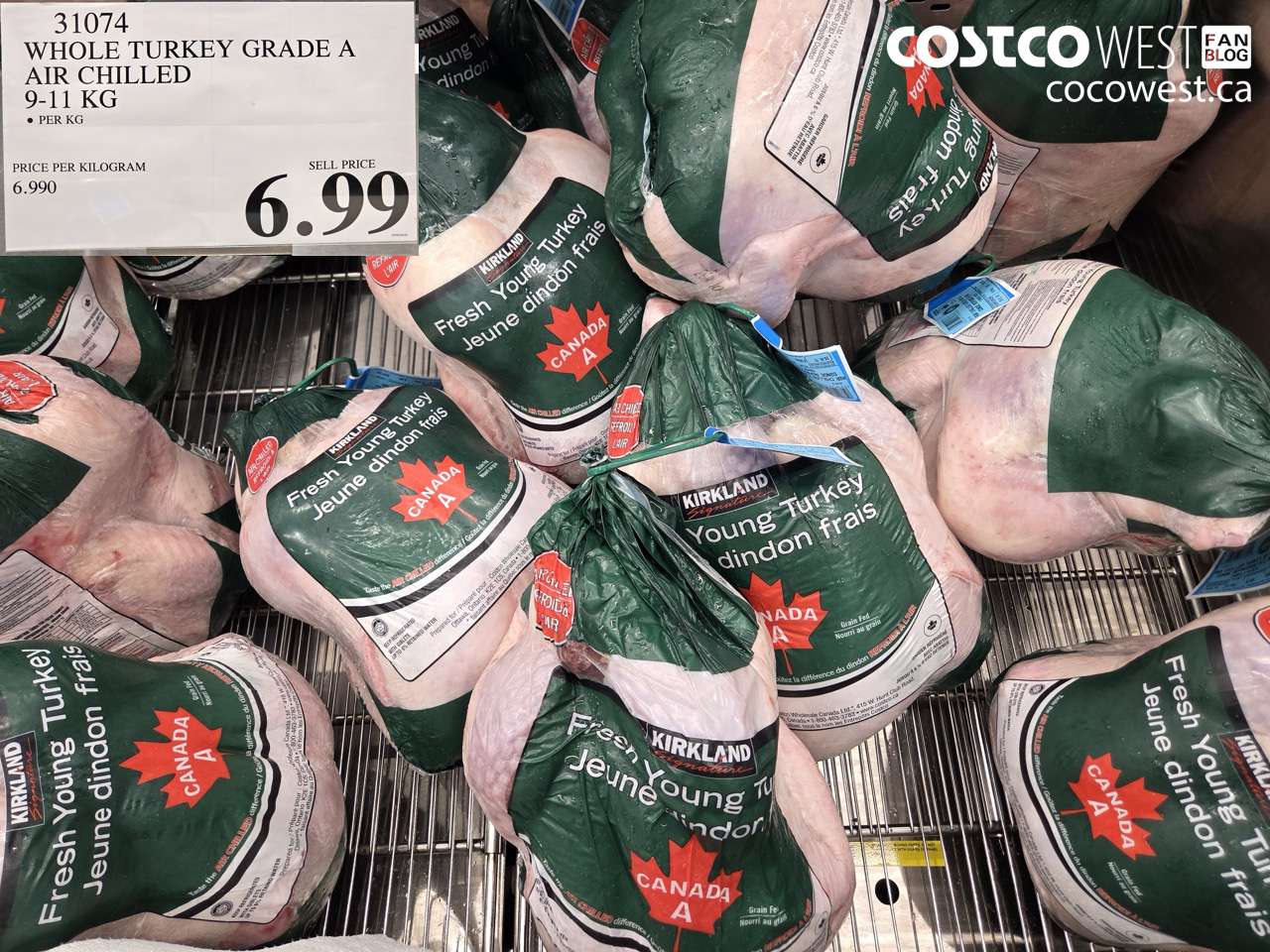 31074 WHOLE TURKEY GRADE A AIR CHILLED 9-11 KG $6.99
