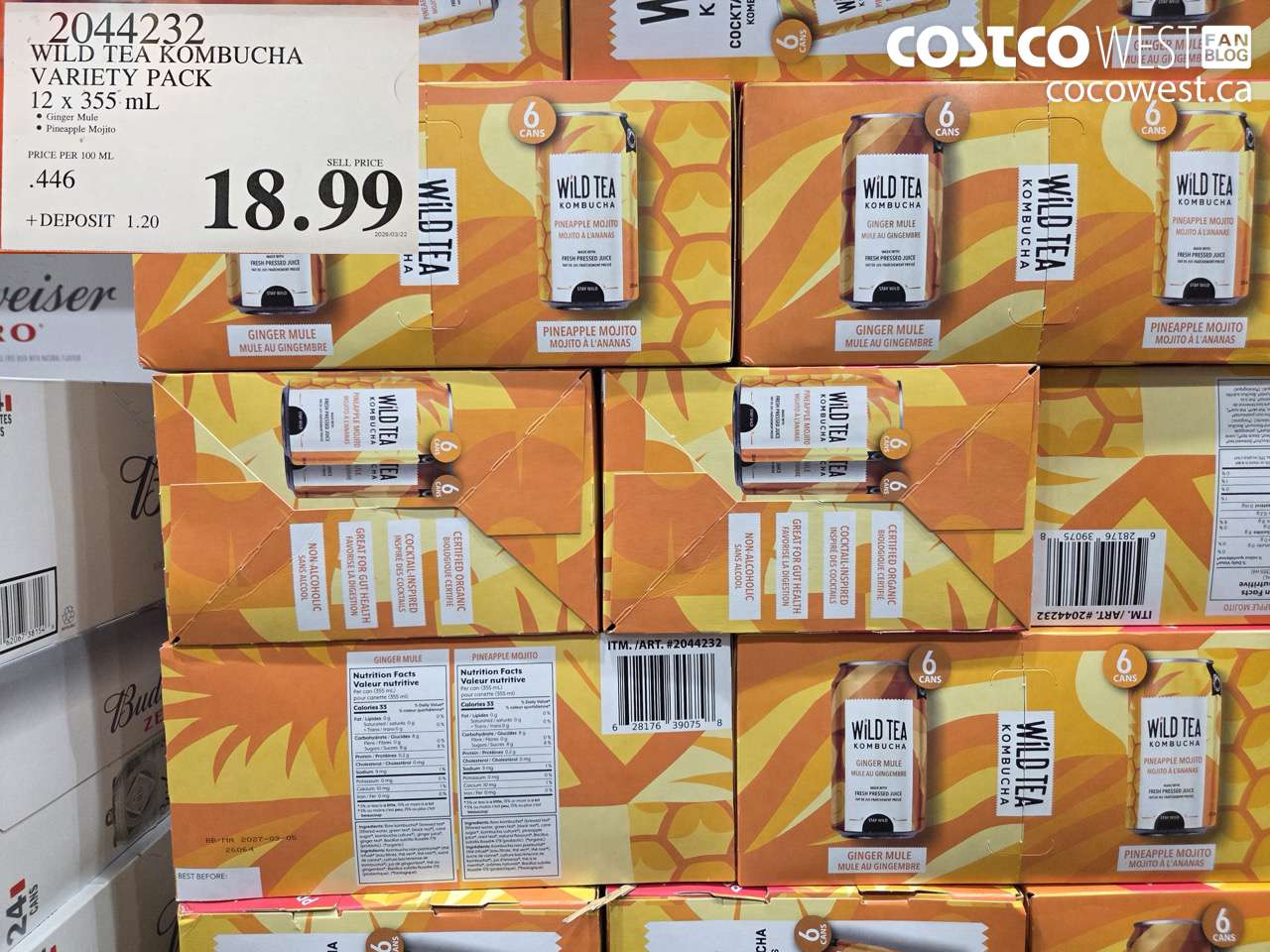 20444232 WILD TEA KOMBUCHA VARIETY PACK 12 X 355 ML $18.99