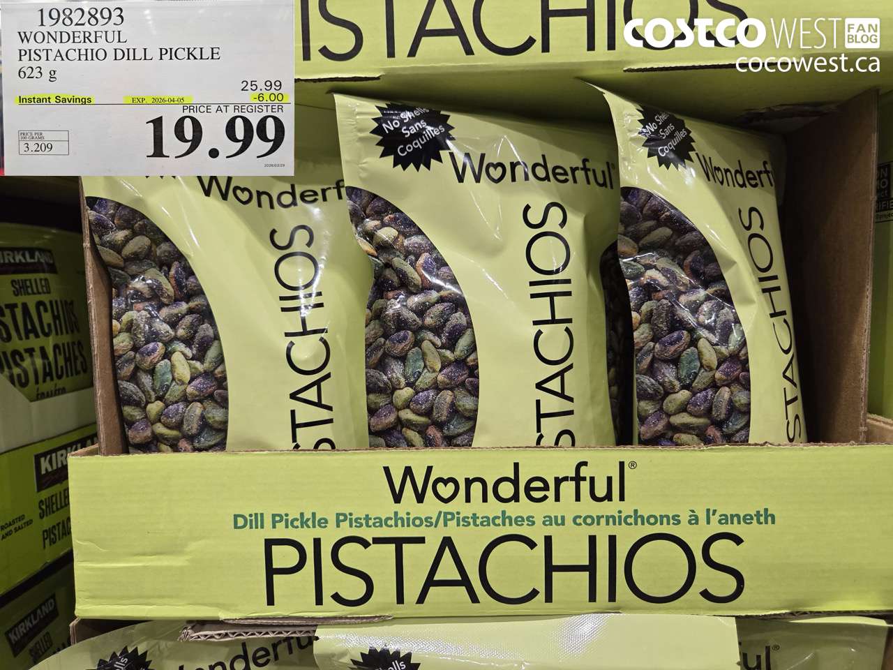 1982893 WONDERFUL PISTACHIO DILL PICKLE 623 g ($6.00 INSTANT SAVINGS EXPIRES ON 2026-04-05) $19.99