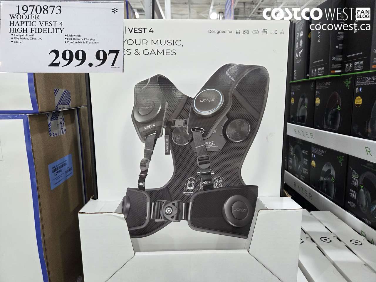 1970873 WOOJER HAPTIC VEST 4 HIGH-FIDELITY $299.97