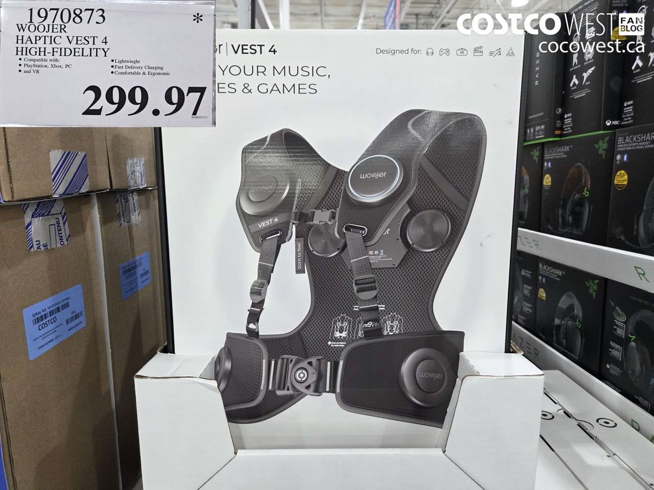 1970873 WOOJER HAPTIC VEST 4 HIGH-FIDELITY $299.97