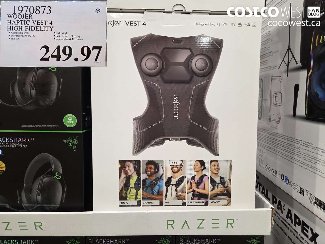 1970873 WOOJER HAPTIC VEST 4 HIGH-FIDELITY $249.97