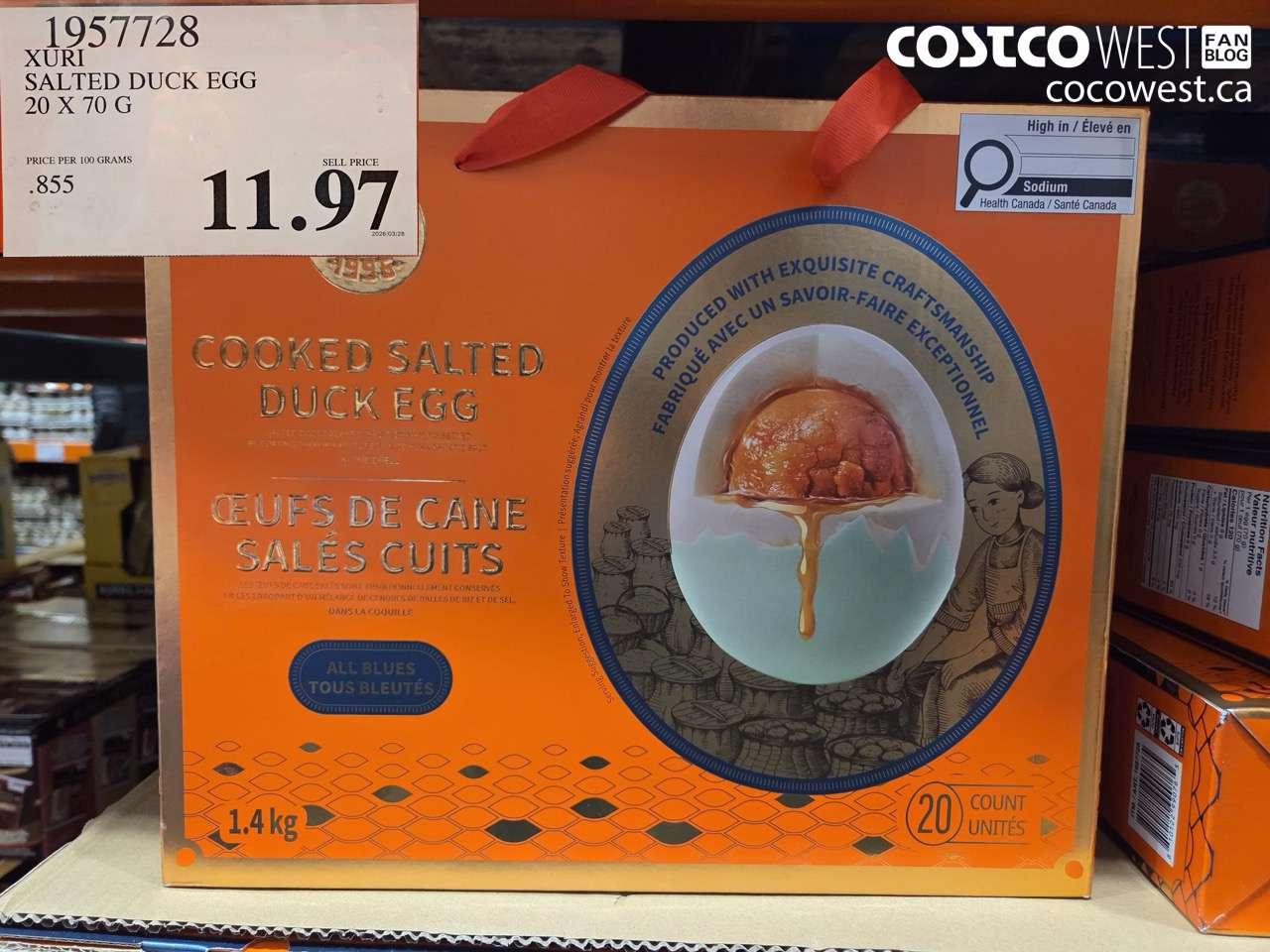 1957728 XURI SALTED DUCK EGG 20 X 70 G $11.97