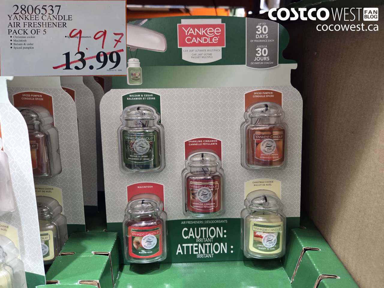 2806537 YANKEE CANDLE AIR FRESHENER PACK OF 5 $9.97