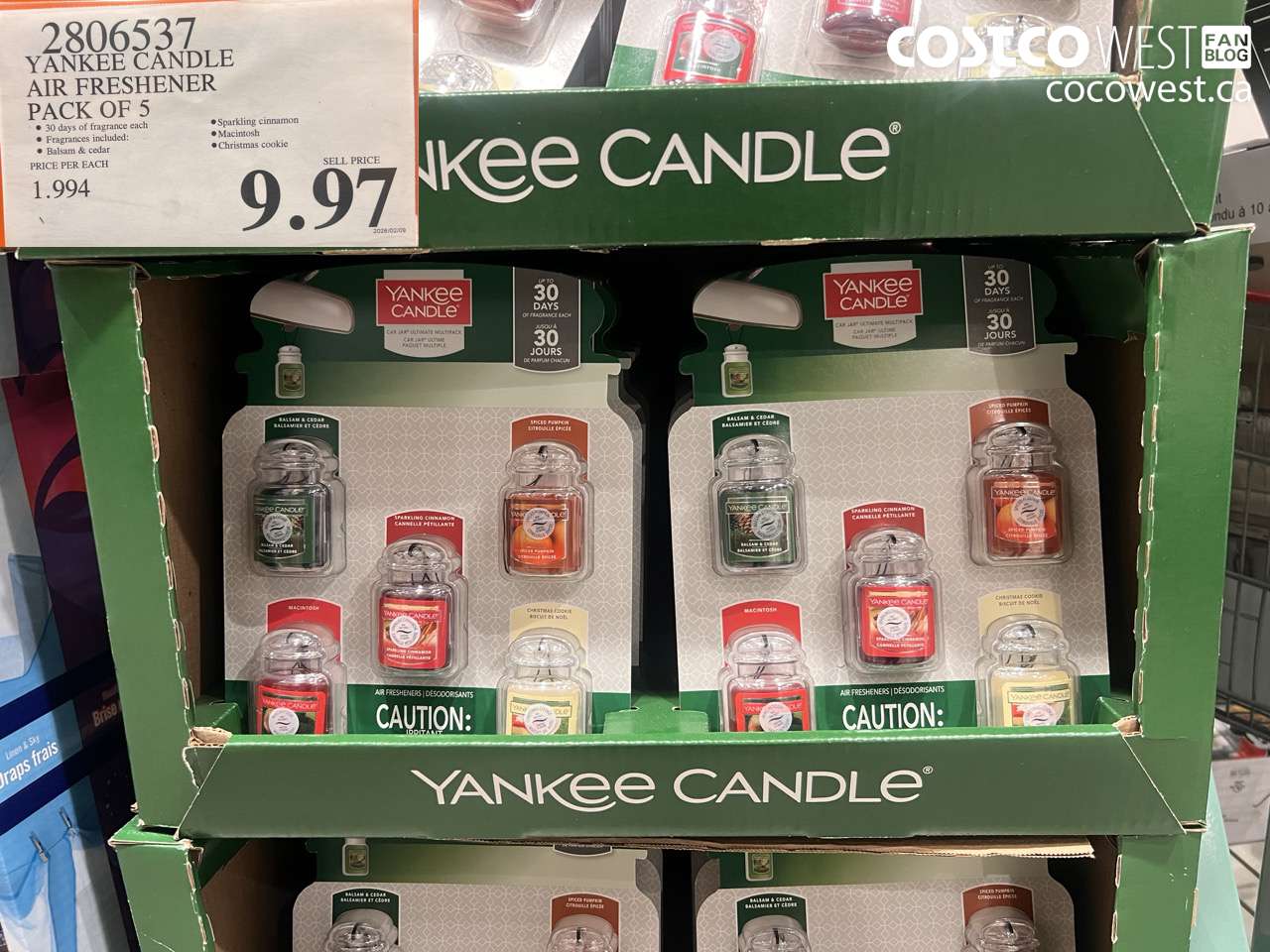 2806537 YANKEE CANDLE AIR FRESHENER PACK OF 5 $9.97