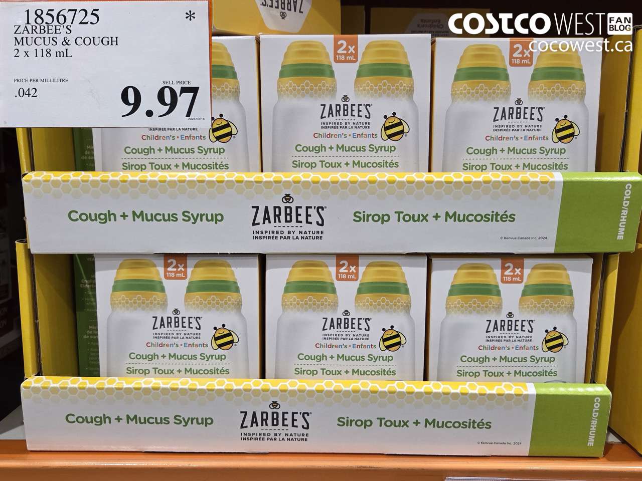18567525 ZARBEE'S MUCUS & COUGH 2 X 118 ML $9.97