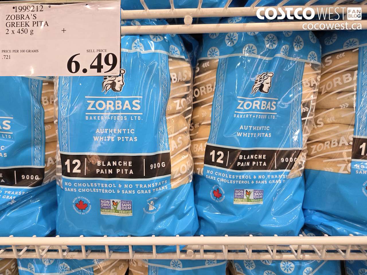 1999212 ZOBRA'S GREEK PITA 2 X 450 G $6.49