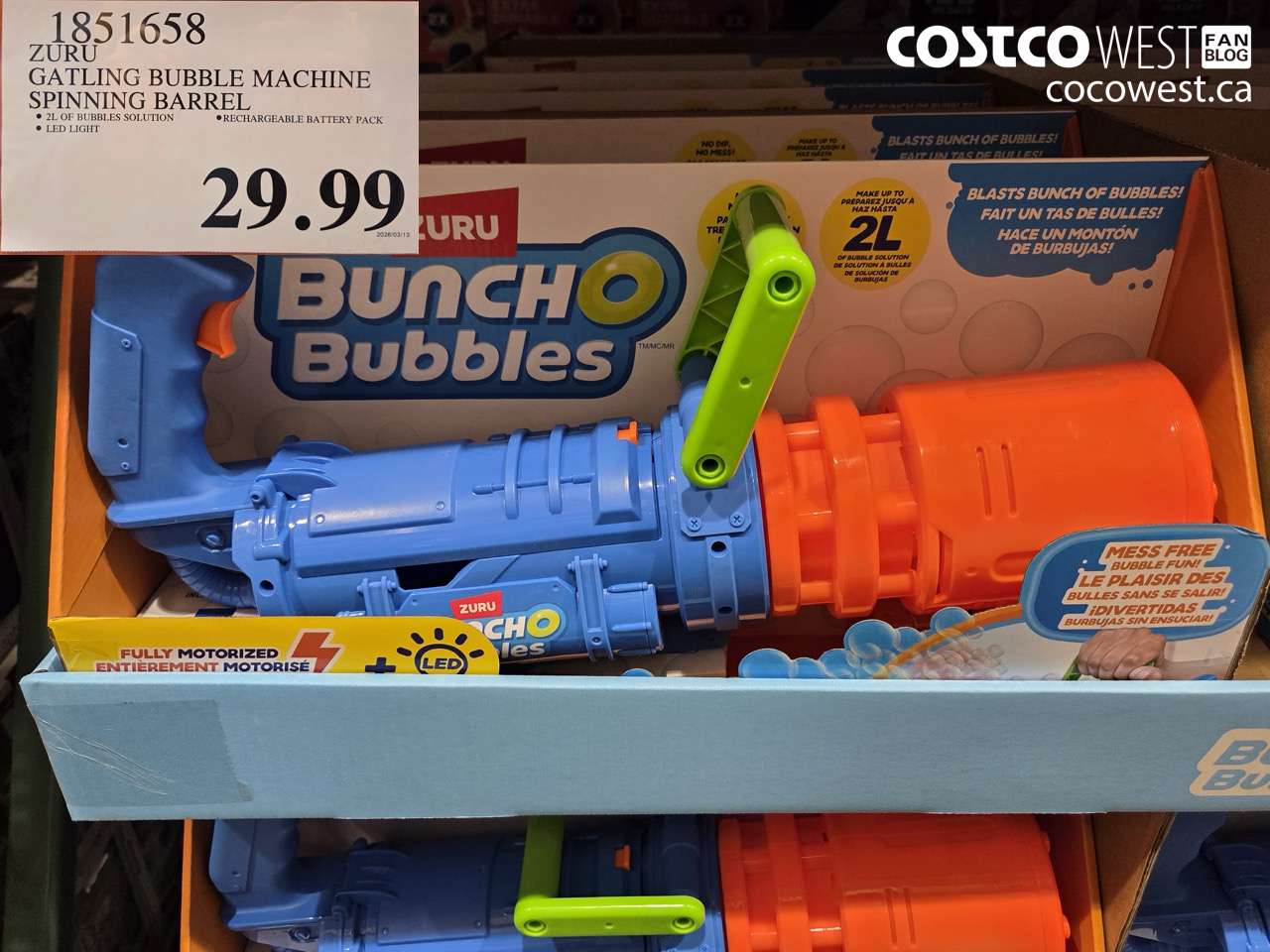 1851658 ZURU GATLING BUBBLE MACHINE SPINNING BARREL $29.99