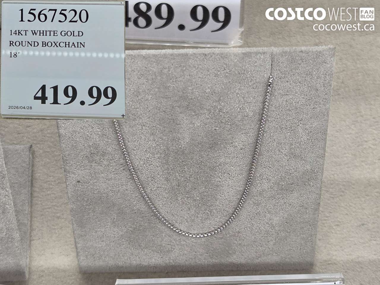 1567320 14KT WHITE GOLD ROUND BOXCHAIN 18