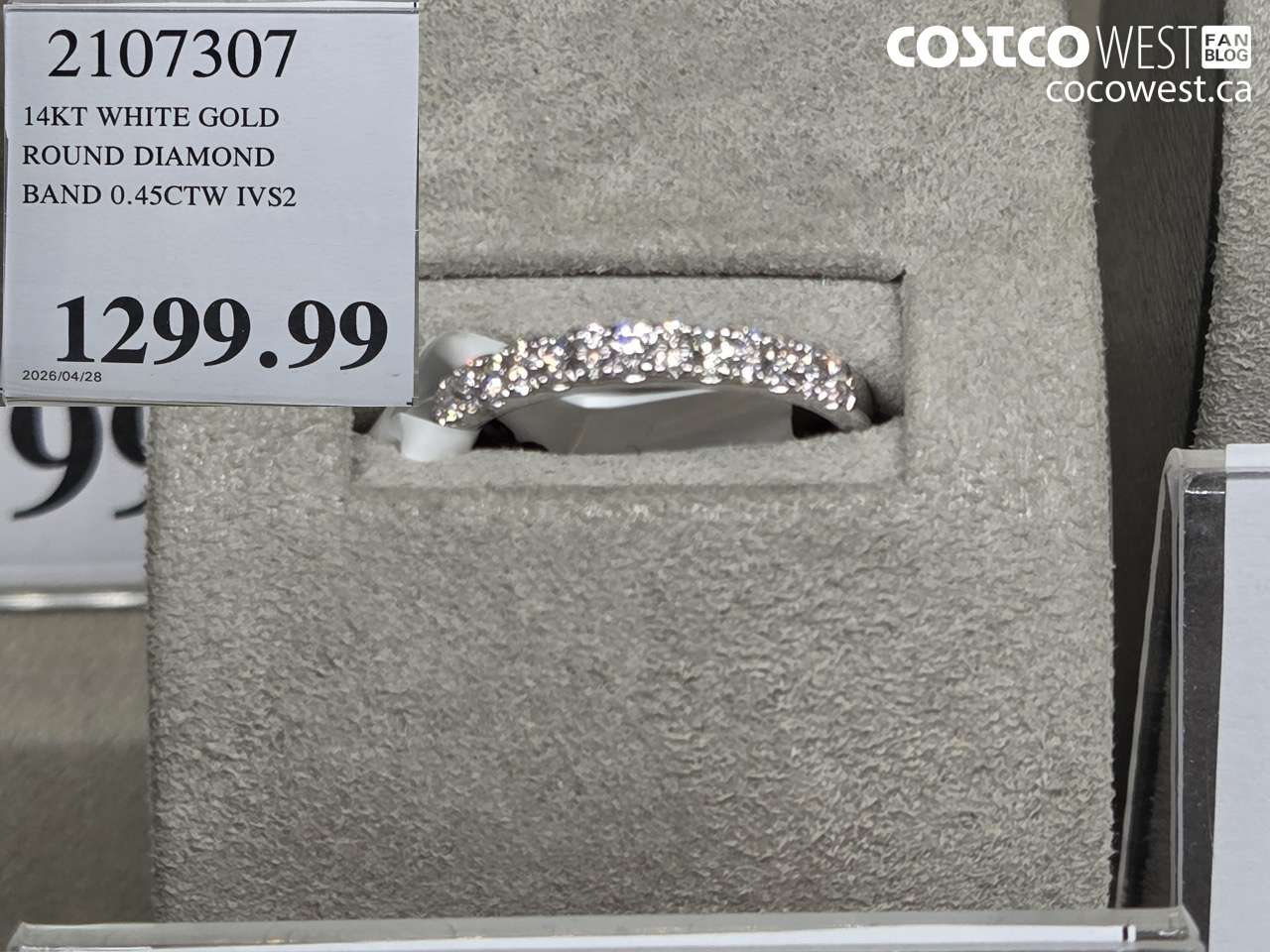 2107507 14KT WHITE GOLD ROUND DIAMOND BAND 0.45CTW IVS2 $1299.99