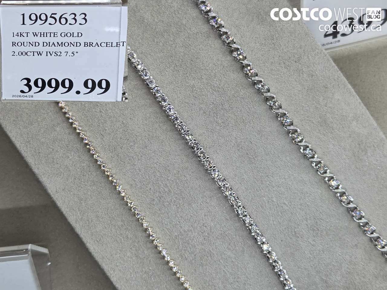1995633 14KT WHITE GOLD ROUND DIAMOND BRACELET 2.00CTW IVS2 7.5