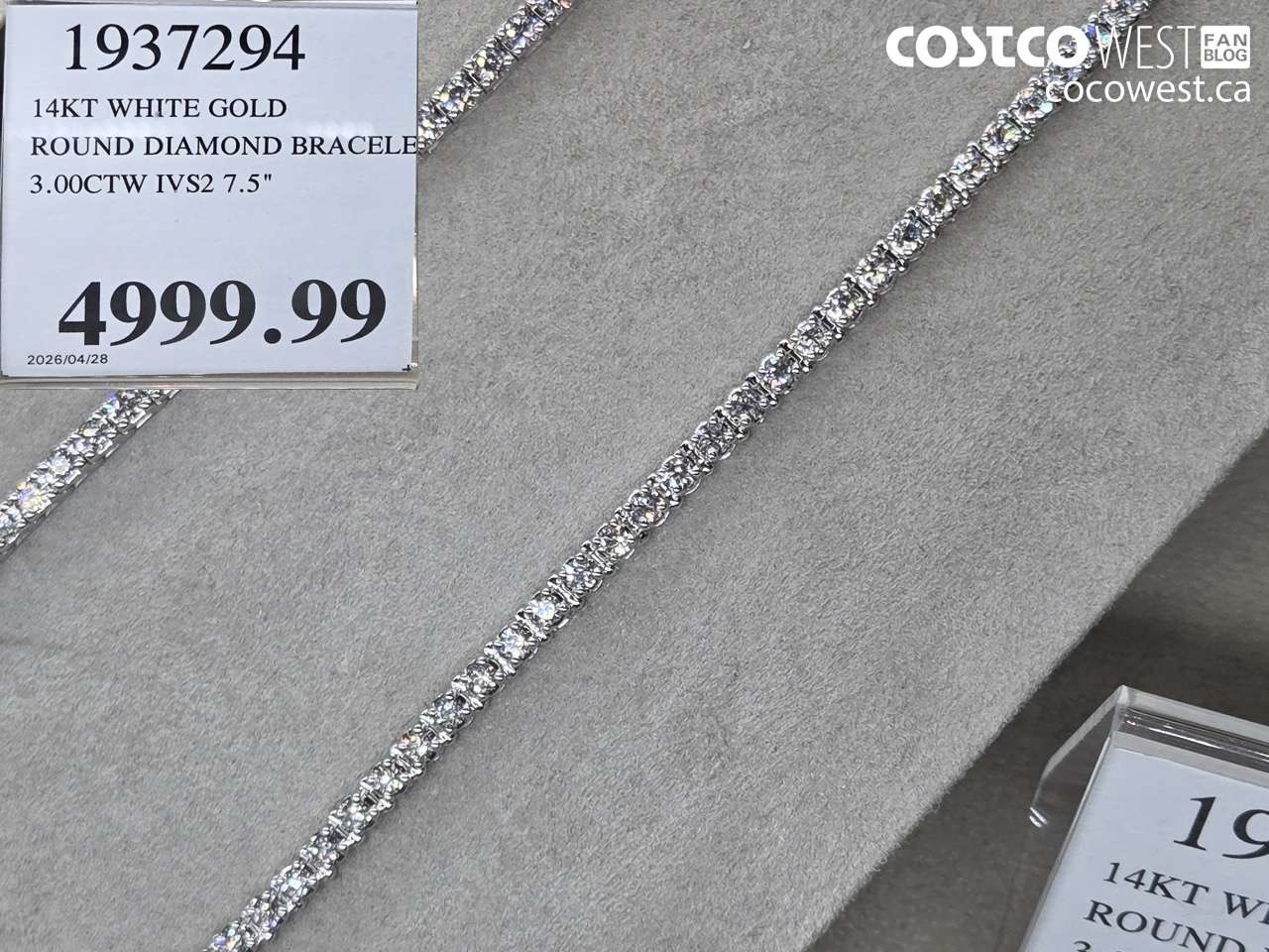 19571294 14KT WHITE GOLD ROUND DIAMOND BRACELET 3.00CTW IVS2 7.5