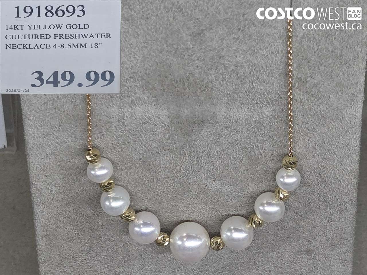 1918693 14KT YELLOW GOLD CULTURED FRESHWATER NECKLACE 4-8.5MM 18