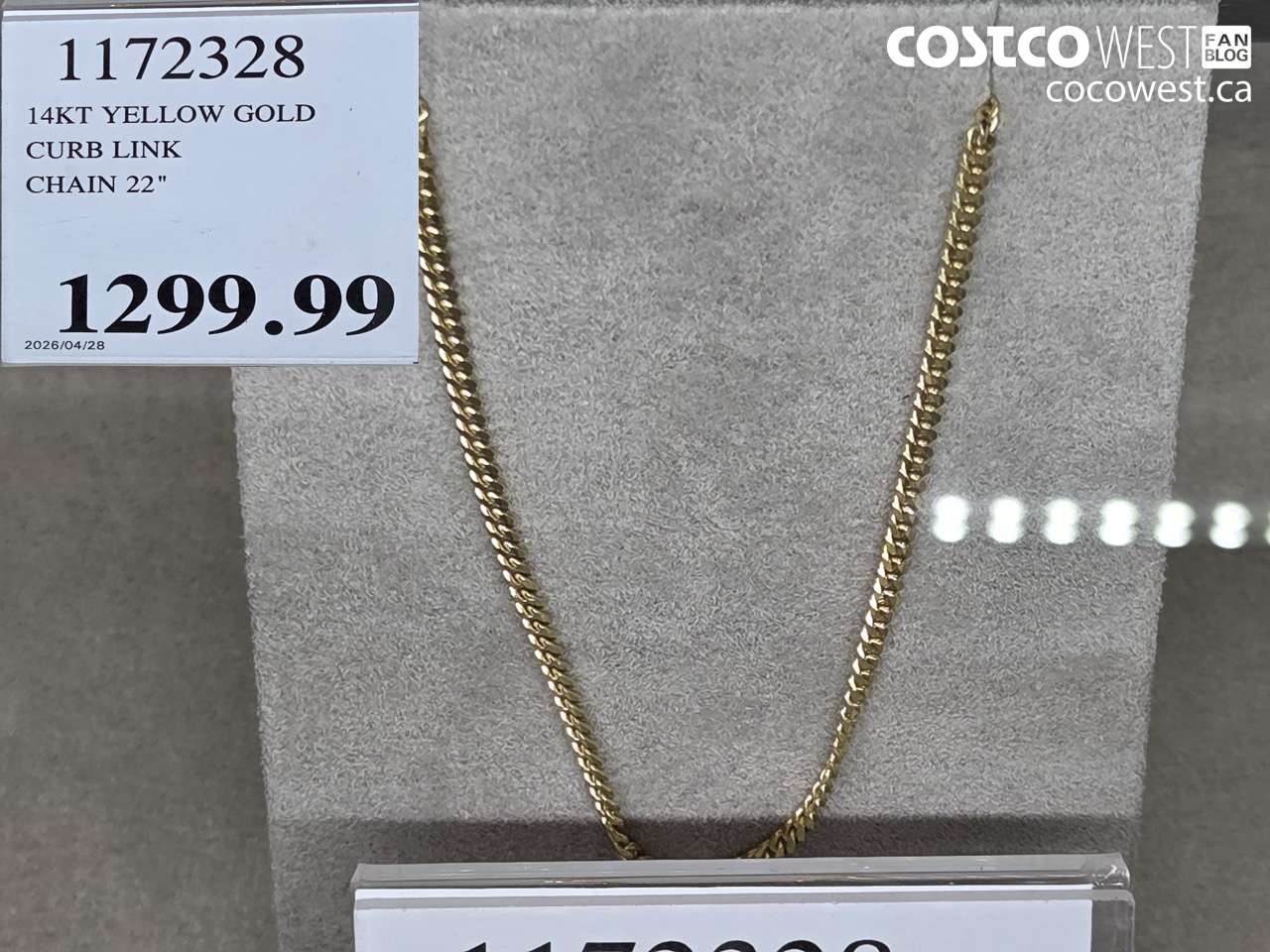11712328 14KT YELLOW GOLD CURB LINK CHAIN 22