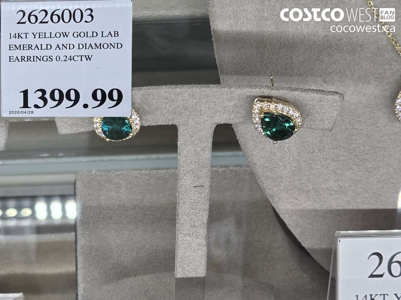2626003 14KT YELLOW GOLD LAB EMERALD AND DIAMOND EARRINGS 0.24CTW $1399.99