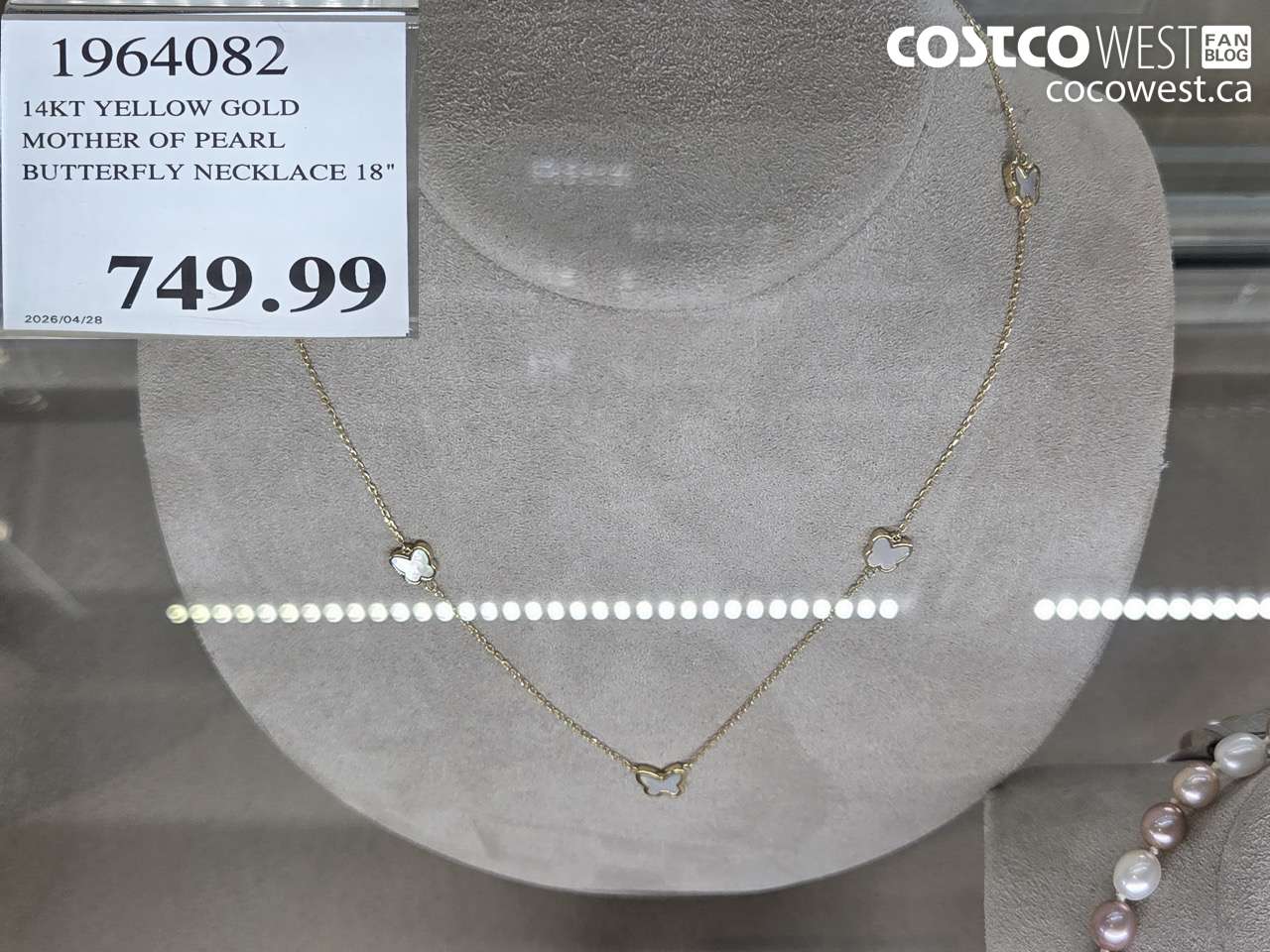 1964082 14KT YELLOW GOLD MOTHER OF PEARL BUTTERFLY NECKLACE 18