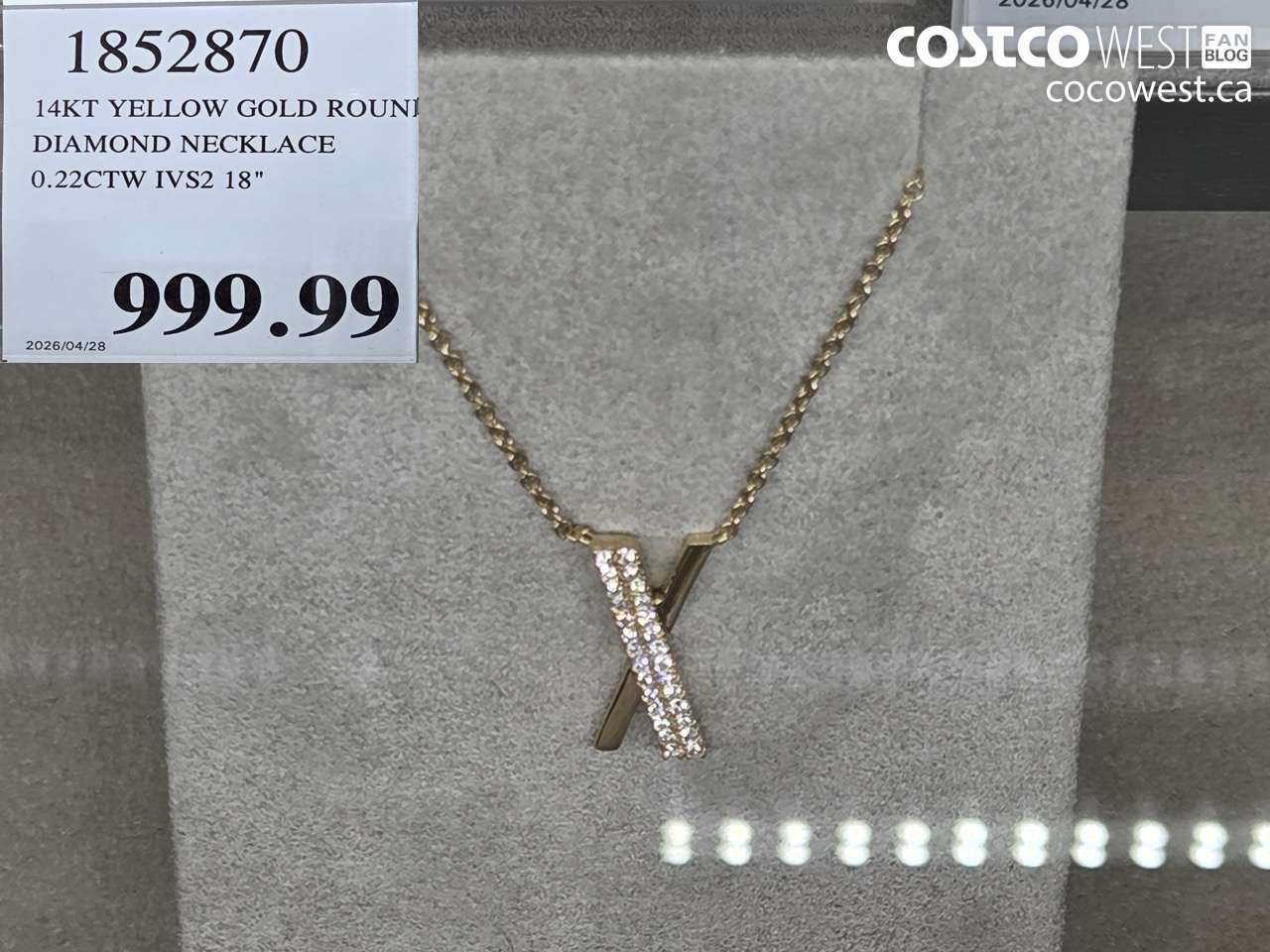 1852870 14KT YELLOW GOLD ROUND DIAMOND NECKLACE 0.22CTW IVS2 18