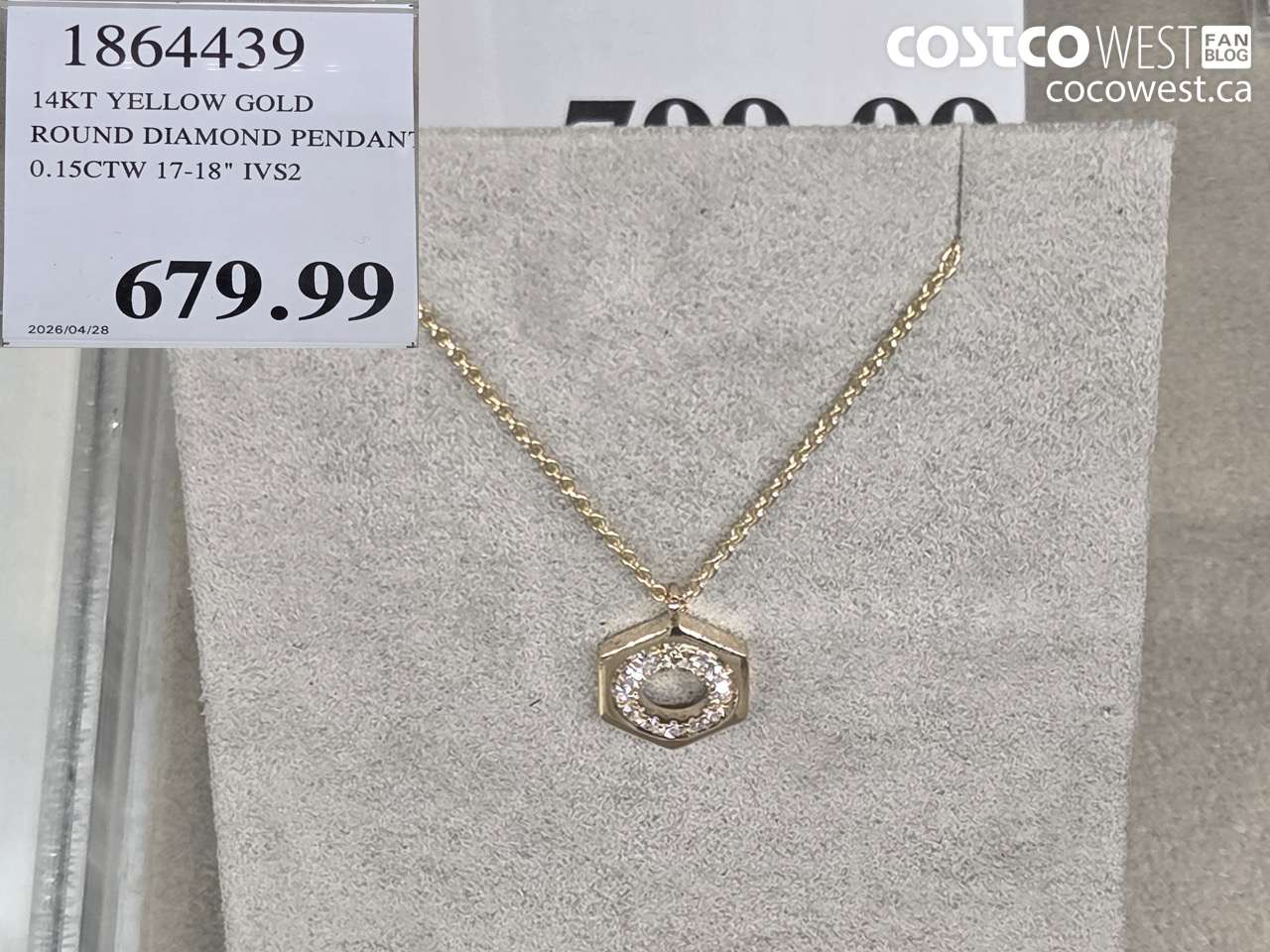 18644459 14KT YELLOW GOLD ROUND DIAMOND PENDANT 0.15CTW 17-18