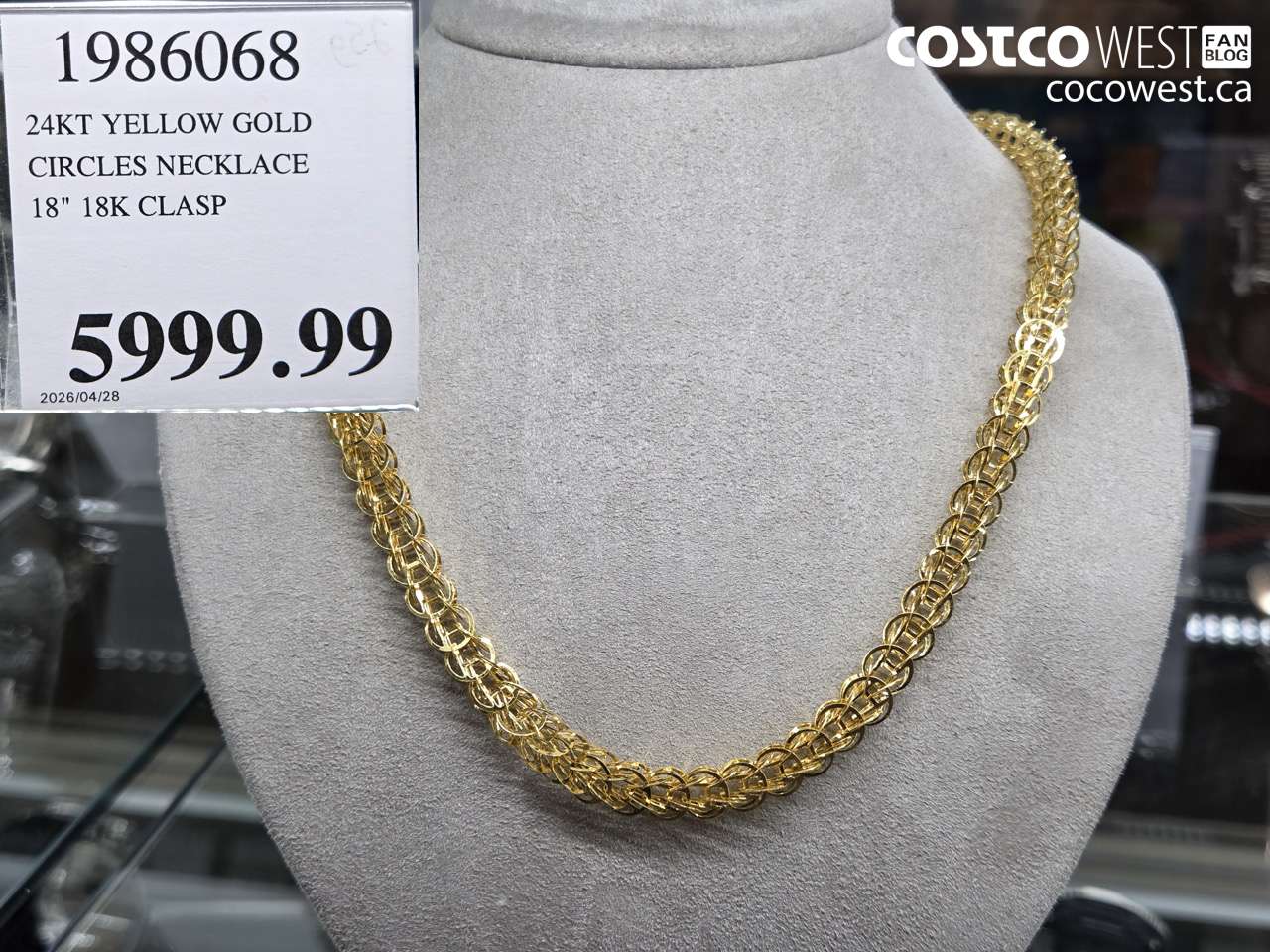 1986068 24KT YELLOW GOLD CIRCLES NECKLACE 18