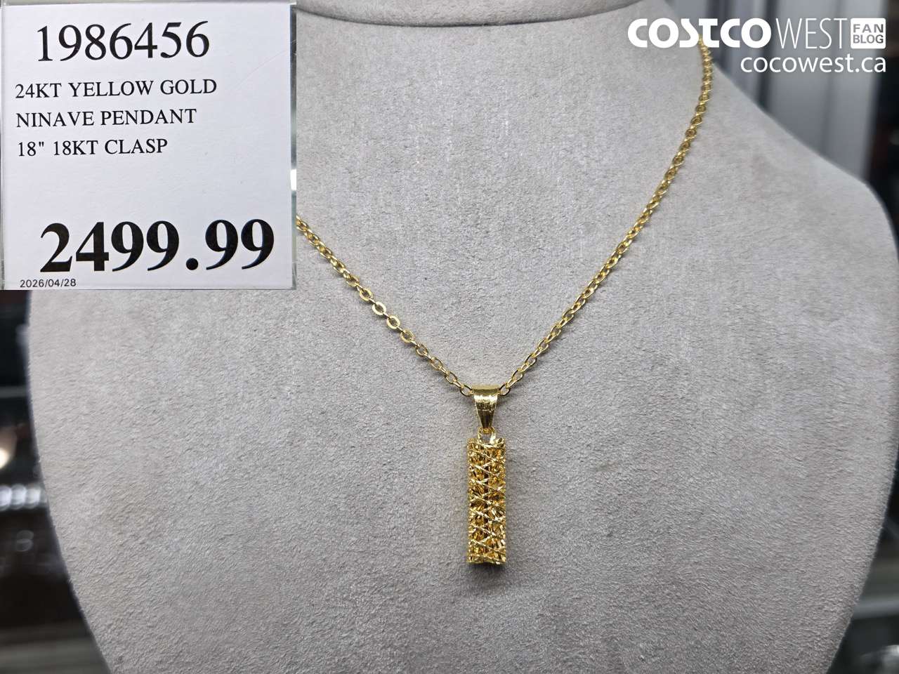 1986456 24KT YELLOW GOLD NINAVE PENDANT 18