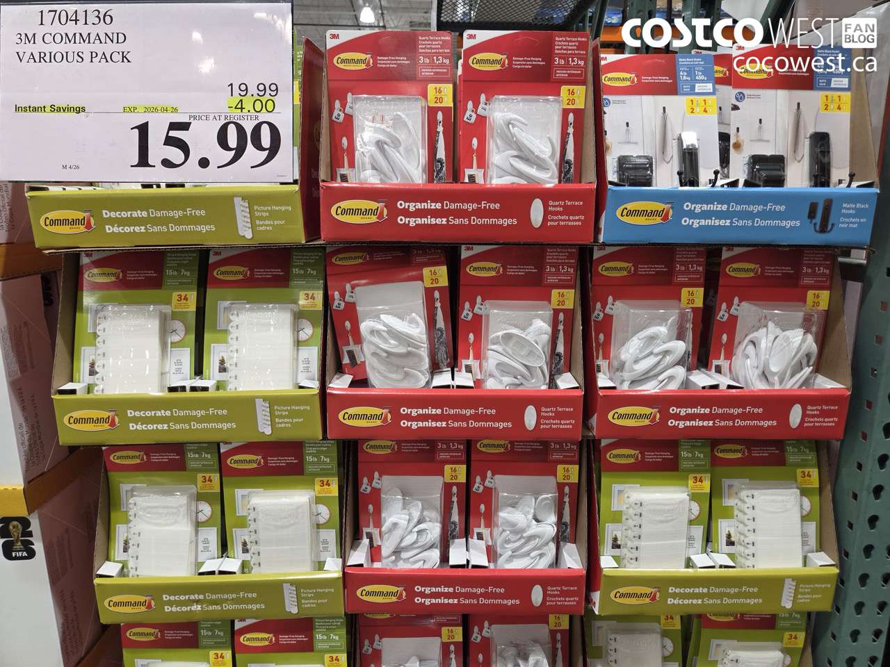 1704136 3M COMMAND VARIOUS PACK ($4.00 INSTANT SAVINGS EXPIRES ON 2026-04-26) $15.99