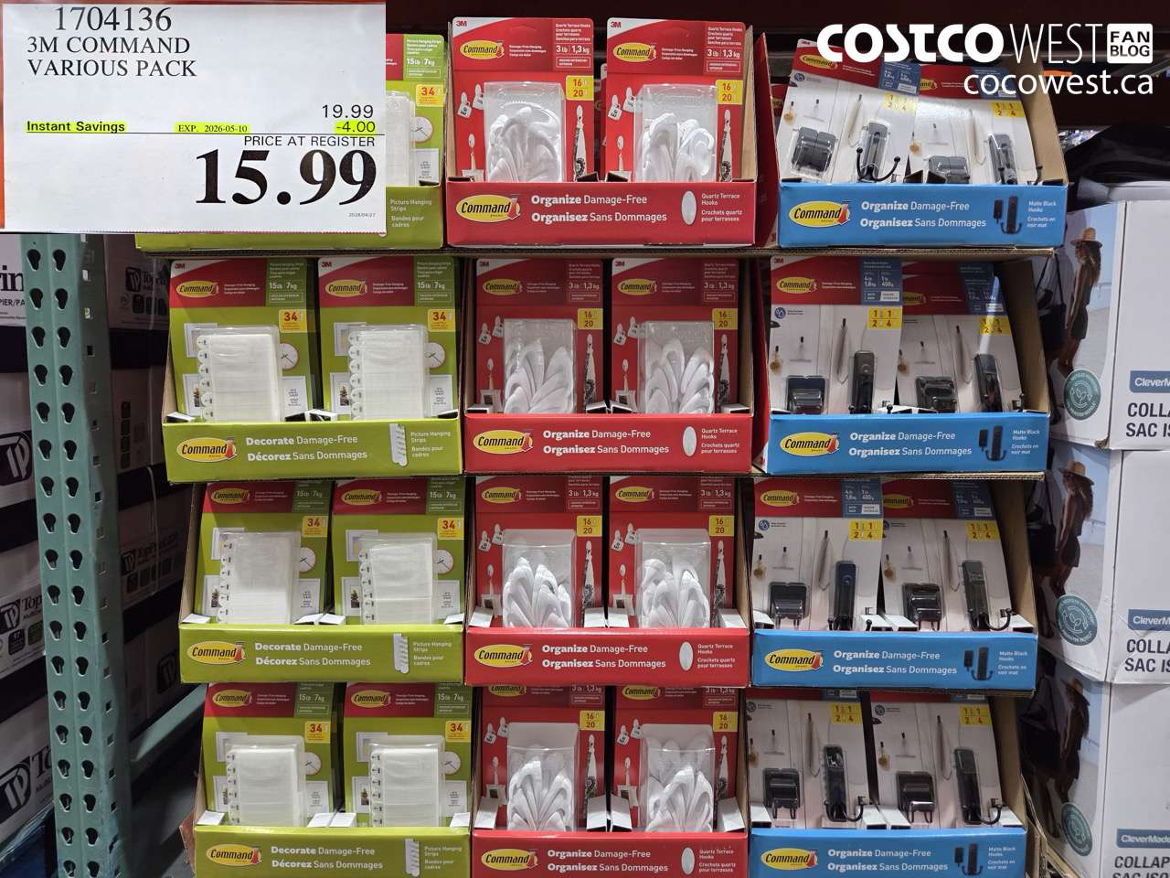 1704136 3M COMMAND VARIOUS PACK ($4.00 INSTANT SAVINGS EXPIRES ON 2026-05-10) $15.99