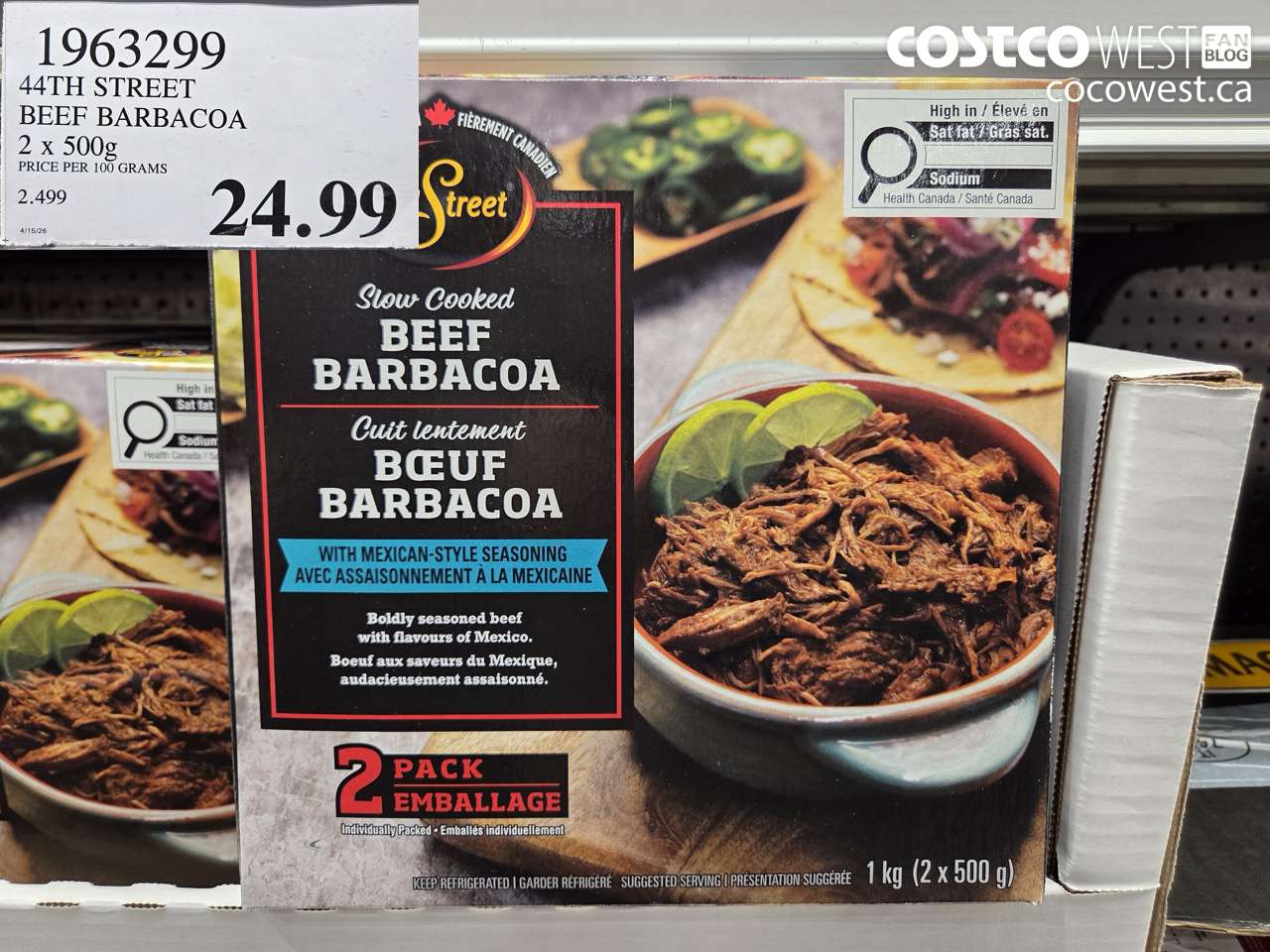 1963299 44TH STREET BEEF BARBACOA 2 X 500G $24.99
