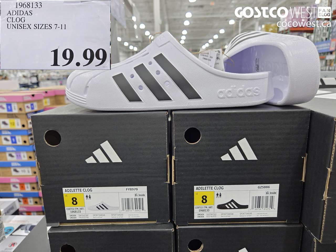 1968133 ADIDAS CLOG UNISEX SIZES 7-11 $19.99