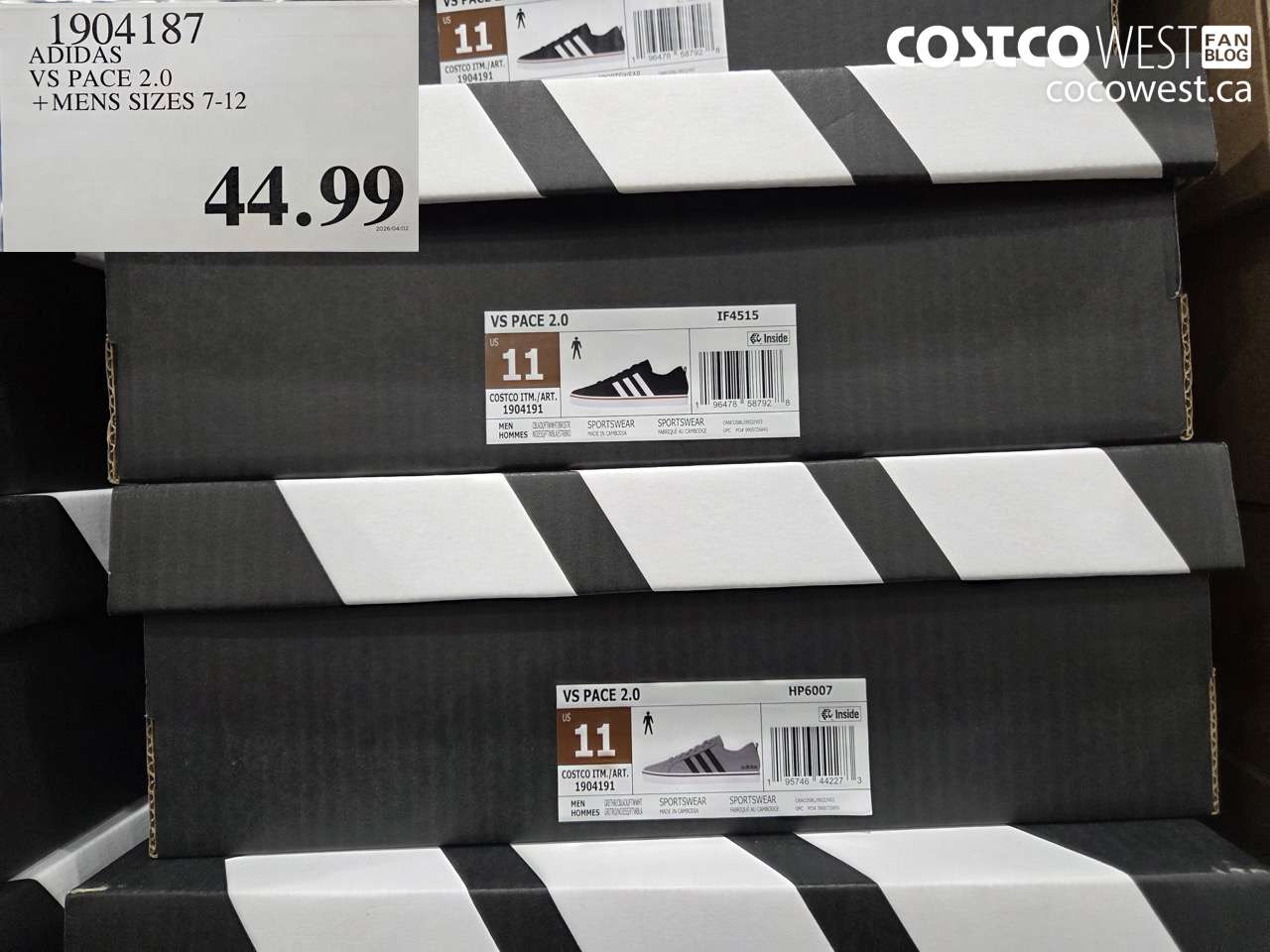 1904187 ADIDAS VS PACE 2.0 + MENS SIZES 7-12 $44.99