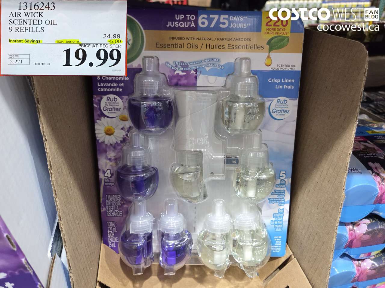1316243 AIR WICK SCENTED OIL 9 REFILLS ($5.00 INSTANT SAVINGS EXPIRES ON 2026-04-26) $19.99
