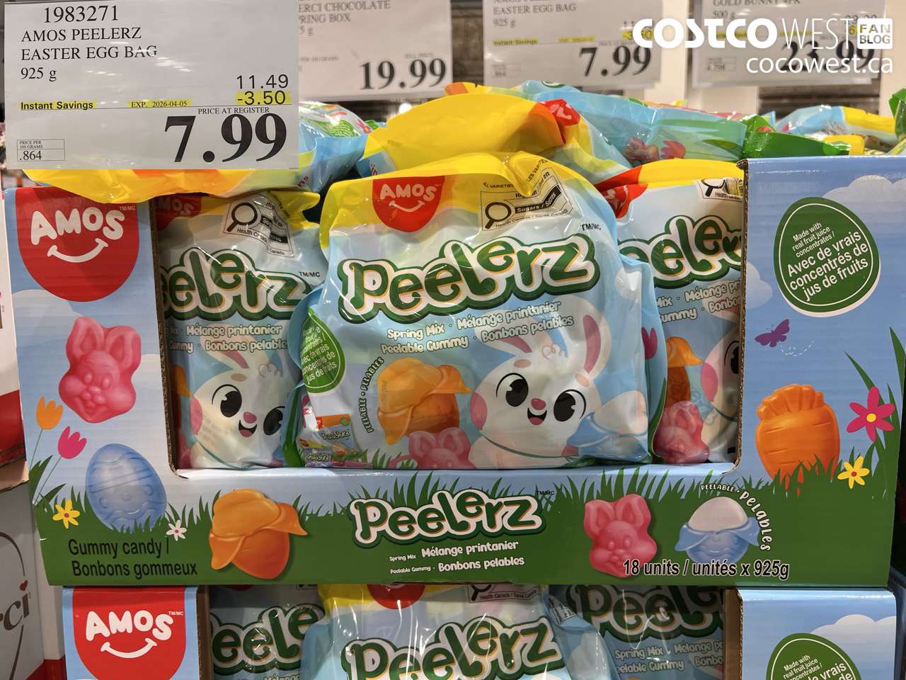 1983271 AMOS PEELERZ EASTER EGG BAG 925G ($3.50 INSTANT SAVINGS EXPIRES ON 2026-04-05) $7.99