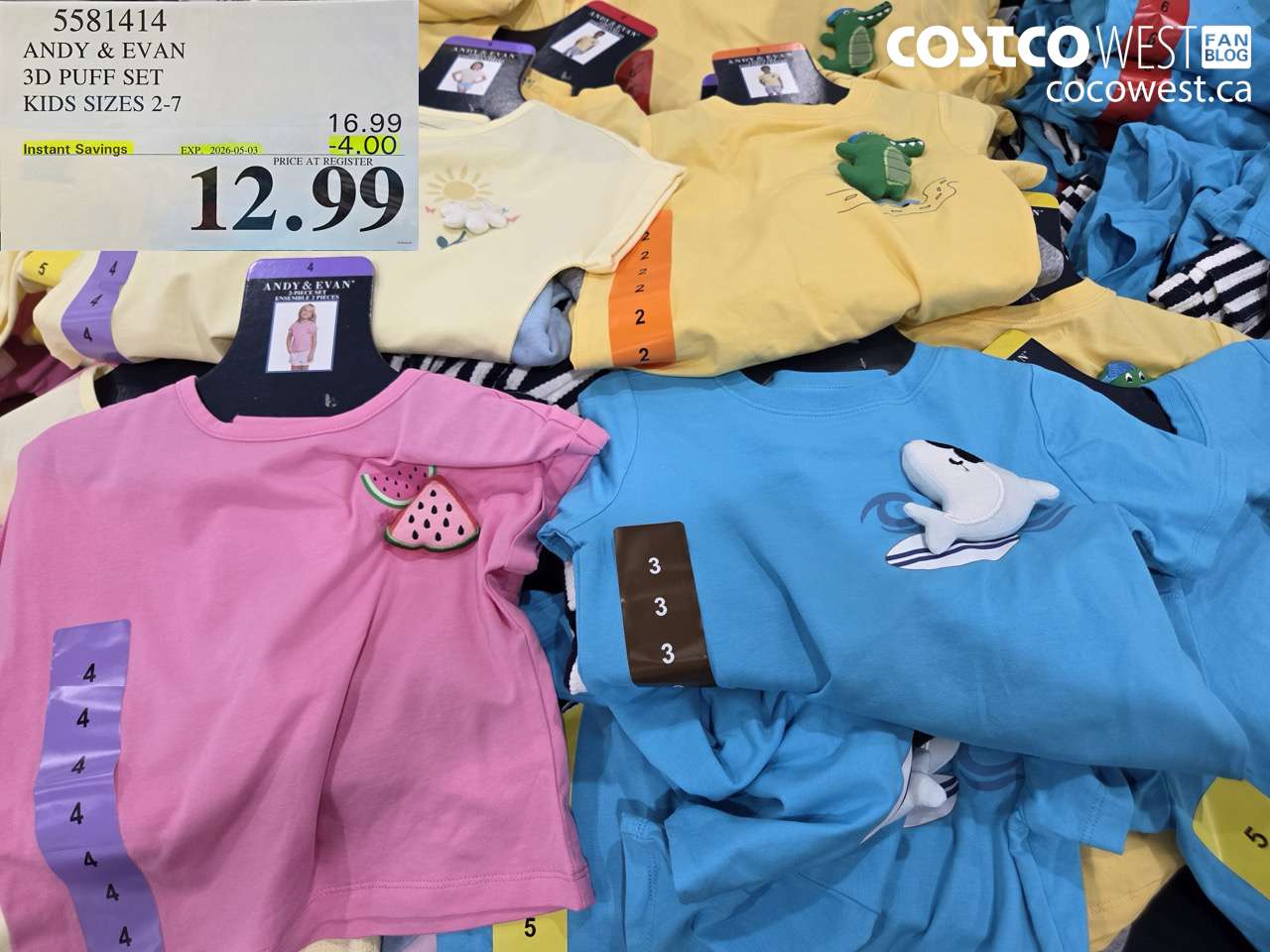 55814114 ANDY & EVAN 3D PUFF SET KIDS SIZES 2-7 ($4.00 INSTANT SAVINGS EXPIRES ON 2026-05-03) $12.99