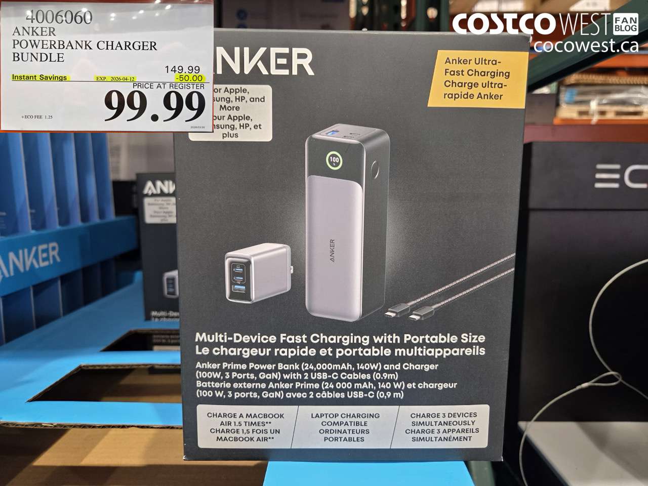 4006060 ANKER POWERBANK CHARGER BUNDLE ($50.00 INSTANT SAVINGS EXPIRES ON 2026-04-12) $99.99