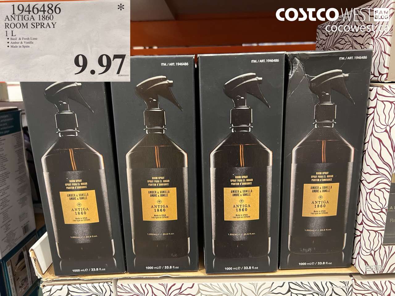 1946486 ANTIGA 1860 ROOM SPRAY 1 L $9.97