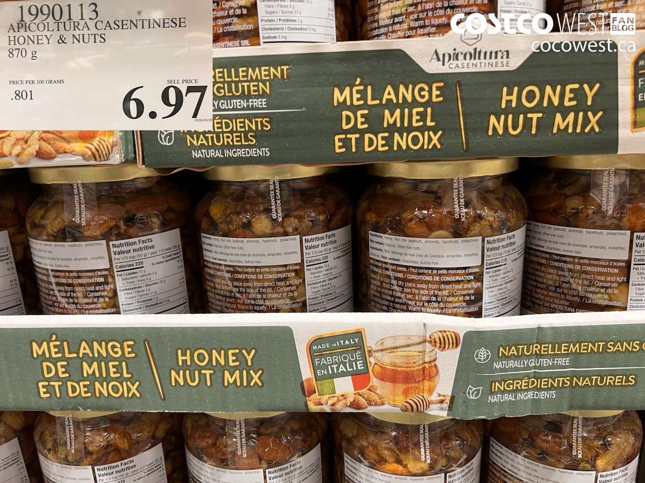 199013 APICOLTURA CASENTINESE HONEY & NUTS 870G $6.97