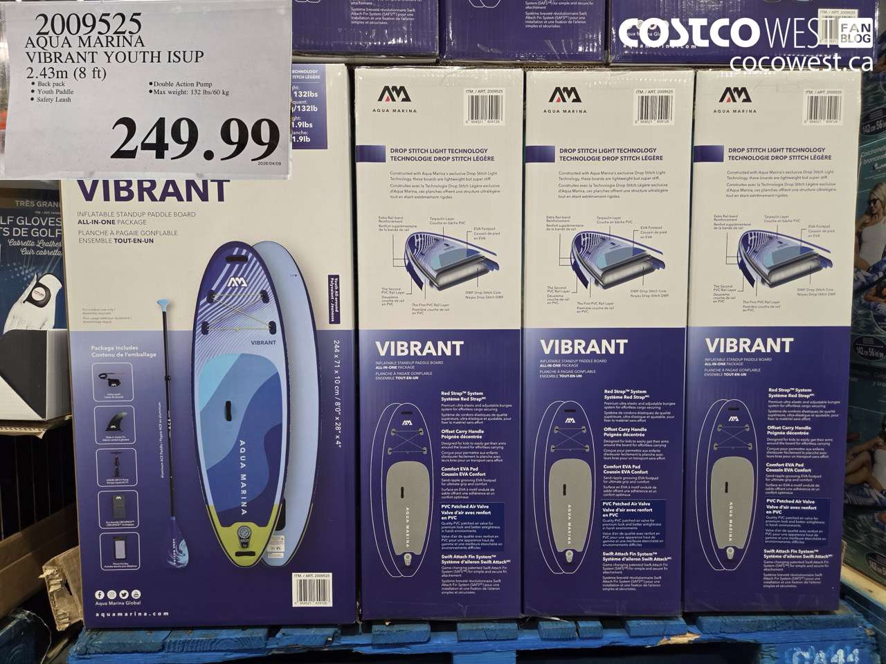 2009525 AQUA MARINA VIBRANT YOUTH ISUP 2.43M (8FT) $249.99