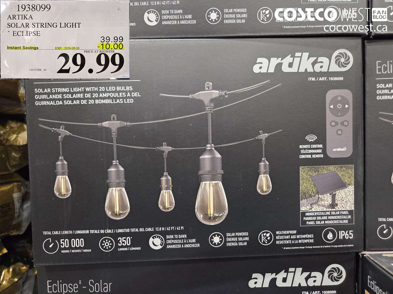 1938099 ARTIKA SOLAR STRING LIGHT ECLIPSE ($10.00 INSTANT SAVINGS EXPIRES ON 2026-05-10) $29.99
