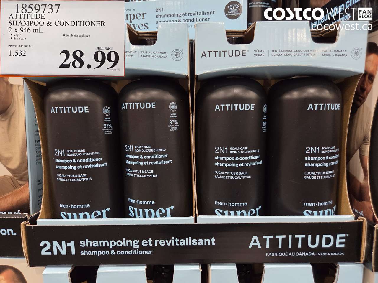 1859737 ATTITUDE SHAMPOO & CONDITIONER 2 X 946 ML $28.99