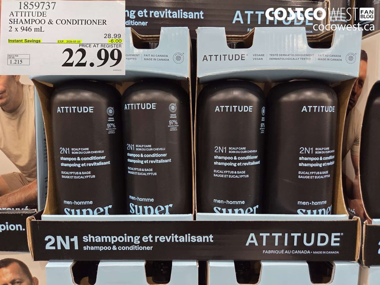 1859737 ATTITUDE SHAMPOO & CONDITIONER 2 X 946 ML ($6.00 INSTANT SAVINGS EXPIRES ON 2026-05-10) $22.99