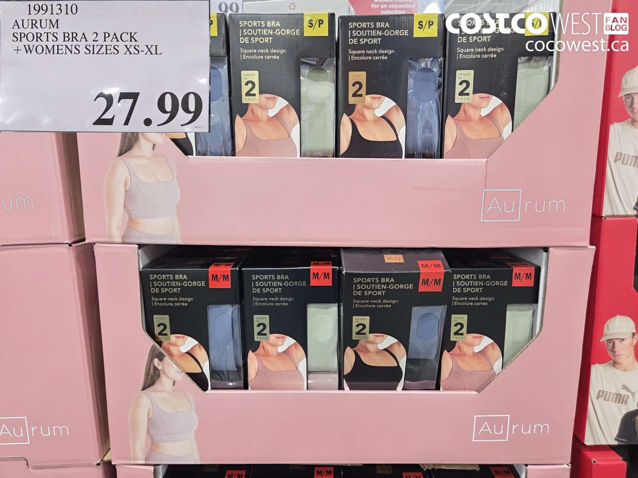 1991310 AURUM SPORTS BRA 2 PACK + WOMENS SIZES XS-XL $27.99